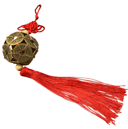 Glücksknoten mit Glückskugel, Der Glücksknoten und der Glücksball gelten in vielen ostasiatischen Kulturen als Symbole des Glücks und werden oft als Geschenke gegeben, um dem Empfänger Glück zu bringen.