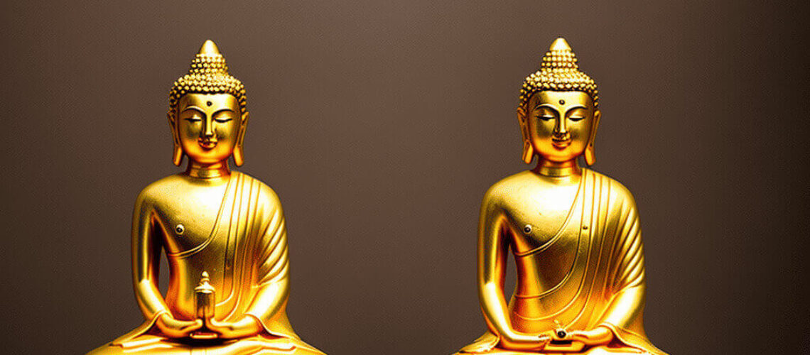 Tai-Chi Chuan, Symbolisch im Bild zwei Buddha Sitzend als zeichen der Ruhe und Gelassenheit