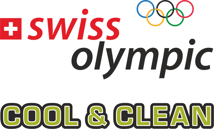 Cooles und sauberes Fusszeile-Logo der Schweizer Olympischen Spiele.